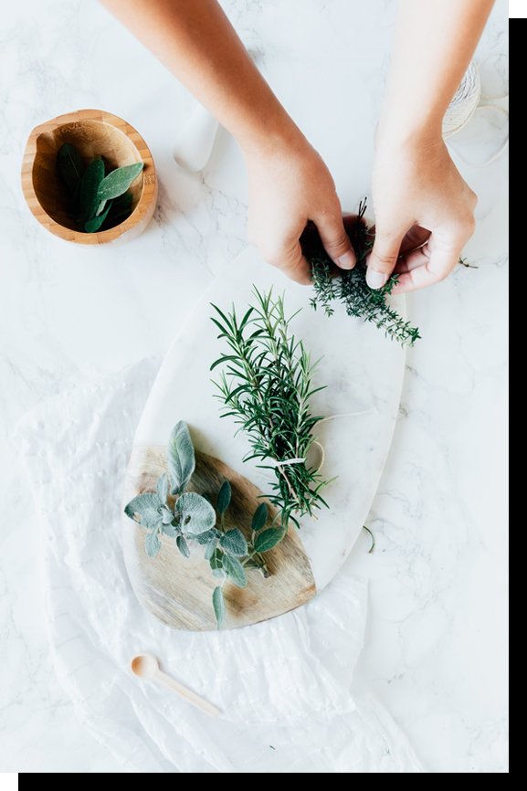 Chopping herbs